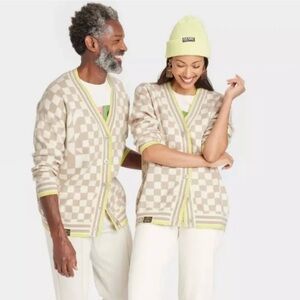 Target Cream and Yellow Cardigan Sweater with Geometric Pattern